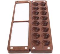 Luxshiny Scatola di Pigmenti Portatile in Legno di Noce Coperchio, Tavolozza per Acquerelli 16 Colori, Vassoio la Conservazione dei Pigmenti, per Artisti e Pittura in Viaggio