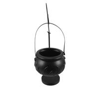 Luxshiny Secchiello Nero di Halloween in Plastica a Forma di Calderone Strega, Leggero e Decorazione da Tavolo per Dolcetti e Feste