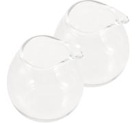 Luxshiny Set 2 Pezzi Mini Brocche in Vetro 20ml Beccuccio per Latte e Caffè, Design Semplice e Superficie Liscia, per Casa e Ristorante