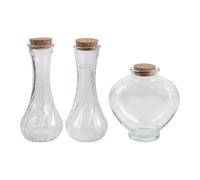 Luxshiny Set 3 Pezzi Contenitori in Vetro a Forma di Cuore con Coperchio in Legno, Eleganti e Romantici per Bomboniere Matrimonio e Decorazioni Fai-da-te