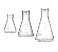 Luxshiny Set 3 Pezzi Palloni Conici in Vetro per Studenti Capacità 50ml 150ml 250ml, senza Odore e Sicuri per Laboratorio di Chimica Organica e Scuola