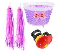 Luxshiny Set 4 Pezzi Cestino Manubrio Bicicletta e Monopattino per Campanello, Decorativo in Plastica Porpora, per Accessori Bici e Piccoli Oggetti Colore Casuale