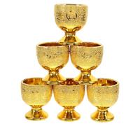 Luxshiny Set 6 Pezzi Coppe Offerta Buddista in Plastica Pp Oro da 30ml, Bicchieri Decorativi e Delicati per Cerimonie e Offerte Religiose