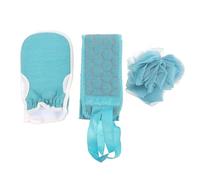 Luxshiny Set da Bagno 3 Pezzi Guanto Esfoliante, Panno la Schiena Cinghie Lunghe per Pulizia Profonda e Spugna, Accessori