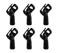 Luxshiny Set di 6 Mic Tie Clips per microfono neri, Microphone Lifter a forma di H in ABS, hands-free, per home live e uso su supporto