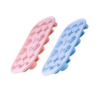 Luxshiny Set in Silicone Flessibile 2 Pezzi Stampi per Cubetti di Ghiaccio con 18 Scomparti a Forma di Stella, Luna e Cuore, per Freezer Domestico