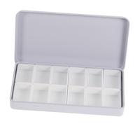 Luxshiny Set Scatola Vuota per Acquerelli in Latta Bianca 12 Vaschette da 3,2 Ml, Valigetta Compatta e Leggera per Pittura ad Acquerello, per Artisti e Trasporto Facile