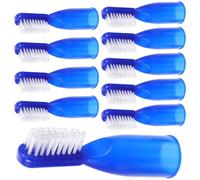 Luxshiny Spazzolino le Dita da Prigione 10 Pezzi in Plastica Blu Setole Morbide, Design Leggero e Facile da Usare la Pulizia dei Denti