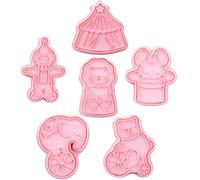 Luxshiny Tagliabiscotti di Plastica a Forma di Circo, Set da 6 Pezzi per Biscotti e Dolci Fatti in Casa, per Occasioni Speciali e Feste