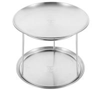 Luxshiny Vassoio Da Portata Per Frutti Di Mare in Acciaio Inossidabile Con Espositore a Doppio Strato 8 E 6 Pollici Supporto Per Ostriche Gamberi E Granchi Per Buffet Feste E Ristoranti