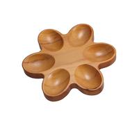 Luxshiny Vassoio per Uova in Legno Color a Forma di Fiore a 6 Petali, Robusto e Facile da Pulire, come Porta Uova per Frigorifero o Vassoio per Antipasti