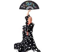 Luxshiny Ventaglio di Plastica Nero per Tai Chi e Danza Cinese, Ventaglio Portatile Cerniera Liscia e Design Senza Sostanze Chimiche per Pratiche e Spettacoli