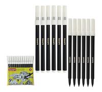 LUXSIN Pennarelli monocolore, nero, punta fine, confezione da 12, ideali per scrivere e disegnare, perfetti per scuola, casa, ufficio, penna a sfera iZOFAX nera