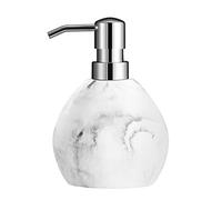 Luxspire Dosatori per Sapone Liquido, Contenitore in Ellipsoid per Shampoo Lotion Sapone Dispenser in Resina Bottiglia con Pompa Riutillizzabile in Acciaio Inossidabile 304 per Bagno-Marmo Bianco
