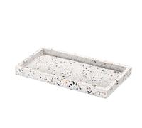 Luxspire Mini Vassoio da Bagno in Resina, Vassoio Toeletta Portaoggetti Vassoio Decor, Rettangolare per Organizzare Profumo Gioielli Cosmetici Sapone Dispenser Pianta Vanità del Bagno, Terrazzo