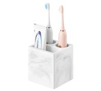 Luxspire Portaspazzolini da Denti in Diatomite, 3 Slot Organizer per Spazzolini ad Asciugatura Rapida per Bagno, Contenitore per Spazzolino Elettrico Dentifricio per Bagno Cucina, Marmo Bianco