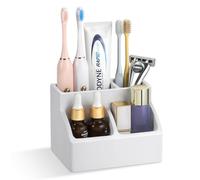 Luxspire Portaspazzolini, Supporto per Spazzolini da Denti ad Asciugatura Rapida per Bagno, Organizer di Diatomee per Spazzolini da Denti Dentifricio Cassettiera da Banco, Grigio Chiaro