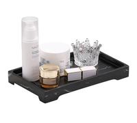 Luxspire Vassoio da Bagno, Vassoio Rettangolare in Resina, Organizer per Camera, Portaoggetti Resistente, Taglia M Vassoio per Shampoo gioielli Asciugamano Sapone Pianta - Inchiostro