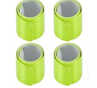 LuxStellar Braccialetti riflettenti, 10 pezzi, giallo fluo, bande di sicurezza ad alta visibilità per corsa notturna, ciclismo, jogging, sport all'aria aperta