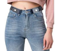 LuxStellar Cintura senza fibbia, cintura da donna in materiale elasticizzato, cintura elastica da donna, colore nero, 46-72 cm, per pantaloni, gonne, comoda per ufficio, tempo libero, viaggi, adatta a