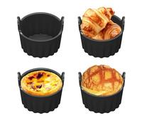LuxStellar Pirottini in silicone per muffin Airfryer, 4 pezzi di accessori in silicone per friggitrice ad aria calda 8,5 x 8 cm per muffin snack per cupcakes Mini Quiches Fingerfood pratico per forni