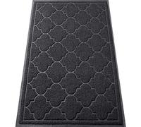 LuxStep Zerbino grande da 80 x 30 cm, per interni ed esterni, antiscivolo, design a basso profilo, resistente contro sporco e polvere, per ingresso, patio, garage, aree ad alto traffico, nero