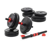 LUXTRI Set di manubri 20 kg con 12 dischi in cemento 2 manubri filettati Chiusure a stella