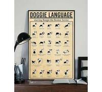 Luxumoon Targa in metallo retrò con scritta in lingua cagnolina con Boogie The Boston Terrier, divertente poster vintage in metallo per casa, bar, negozio, decorazione per caffè, 30,5 x 20,3 cm