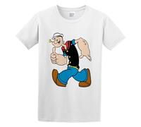 LuxUnatcc Popeye The Sailor Man Logo Mens 100% Cotton Tshirt Size M