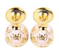 LuxuriÃ¶ses 2er-Set Vintage-WeinglÃ¤ser aus weiÃgoldgeprÃ¤gtem Metall