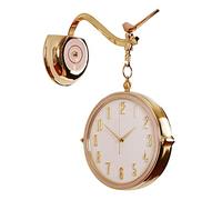 Luxurious Metal Wall Clock Double Sided, Fashion Watch Mute Movement Clock