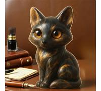 Luxury Animal Stone Sculpture - Resin Big-Eyed Animal Figurine | Hand-Carved Polished SmallFox Ornaments | Animals Figurines for Home Desk Bedroom Tabletop Bookshelf Tovaglia Displays