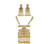 Luxury At Less Exclusive Radha Krishna - Parure composta da collana e orecchini dorati