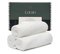 Luxury Bamboo - Set di 6 salviette per il viso, 25,4 x 25,4 cm, colore: bianco