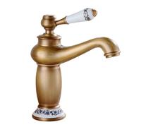 Luxury Basin Bath Faucet Per l'uso in Bagni e Cucine | Retro Single Handle Antique Bronze For Cold And Hot Water Sink Mixer Tap Mixer(Antique A)