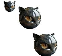 Luxury Black Cat Stone Sculpture - Elegant Home Décor & Gift-Ready Art Piece, Hand-Carved Obsidian Gemstone Crystal and Healing Stones Carved Home Decor, Gifts for Cat Lovers (Black * 2 pcs)