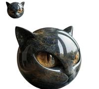 Luxury Black Cat Stone Sculpture - Elegant Home Décor & Gift-Ready Art Piece, Hand-Carved Obsidian Gemstone Crystal and Healing Stones Carved Home Decor, Gifts for Cat Lovers (Black * 1 pcs)