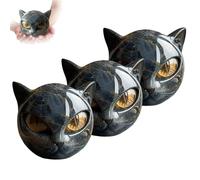Luxury Black Cat Stone Sculpture, Flairgifts Gleamwith Luxury Black, Cat Stone Sculpture Crystal Cats, Hand-Carved Crystals and Healing St, For Lovers Women Men (3PCS)