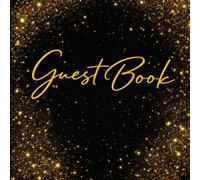 Luxury Black & Gold Glitter Guest Book - Elegant Memory Keepsake