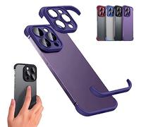 Luxury Corner Edge Pad Lens Protector for IPhone 14/13/12 Pro Max, Case and Camera Lens Protector with Silicone Bumper, Frameless Slim/Ultra-Thin Lightweight Case (For iPhone 13ProMax, Purple)