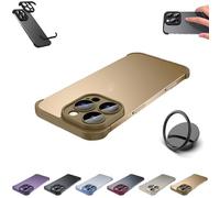 Luxury Corner Edge Pad Lens Protector for Iphone Series, Soft Tpu Silicone Cover Slim Shockproof Thin Lens Protection Case, Premium Frameless, for Iphone12 13 14 15 16 Pro Max (16plus,Gold)