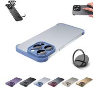 Luxury Corner Edge Pad Lens Protector for Iphone Series, Soft Tpu Silicone Cover Slim Shockproof Thin Lens Protection Case, Premium Frameless, for Iphone12 13 14 15 16 Pro Max (13pro,Blue)