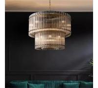 Luxury Crystal Pendant Lights Interior Decoration Gold Double Layer Ring Led Light Bedroom Dining Living Room Ceiling Chandelier