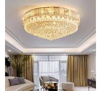 Luxury Crystal Silver LED Big Ceiling Lights for Dining Room Modern Home Decor Ceiling Lamp Round Taper Lighting Lustres
