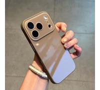 Luxury Crystal Texture Solid Color Phone Case, Silky Skin Feel Shockproof Case for iPhone 17 Pro Max, Magnetic Full-Coverage Crystal Lens Protective Cases (Brown,14PROMAX)