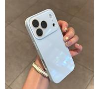 Luxury Crystal Texture Solid Color Phone Case, Silky Skin Feel Shockproof Case for iPhone 17 Pro Max, Magnetic Full-Coverage Crystal Lens Protective Cases (Blue,13PROMAX)