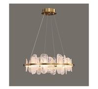 Luxury Gold Ring 40/60/80/100cm Chandelier Cloud Glass Adjustable Ceiling Pendant Light Dimmable Living Room Dining Room Fixture