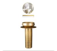 Luxury Golden Sink, 3-Pieces Column Basin, Floor Standing Vanity Sink Combo with Faucet, Drain And Mirror(Color:A) (B One Size)