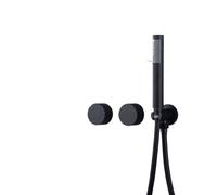 Luxury Gun Gray Brass Bathroom Shower System Concealed Design Dual Handle Cold And Hot Dual Control Dual Function Shower Set(Chrome)