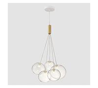 Luxury Gypsophila Glass Ball Led Pendant Lamp Modern Golden Luster Ceiling Hanging Light Home Decor for Dining Living Room Modern LED Chandelier (A 5bubbles)